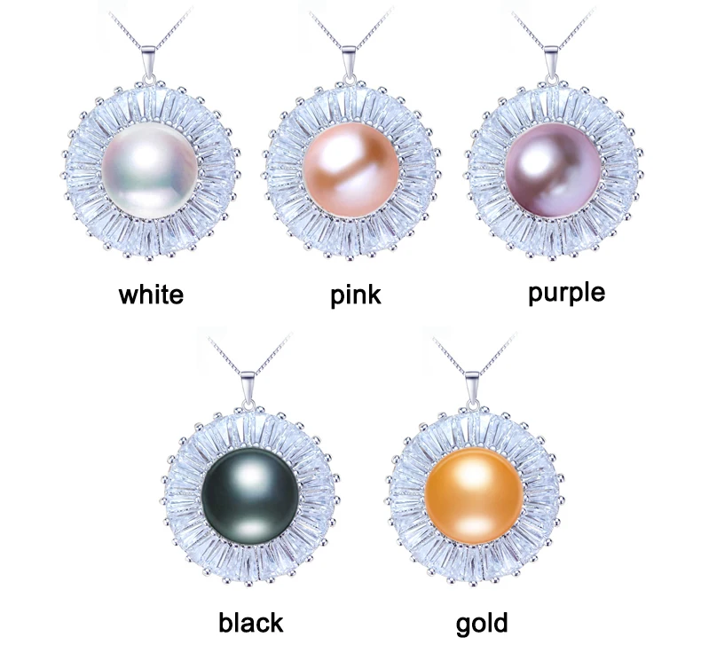 SHDIYAYUN 2019 Pearl Necklace 925 Sterling Silver Jewelry Round Natural Freshwater Pendants Gift Diamond Necklaces Women | Украшения и