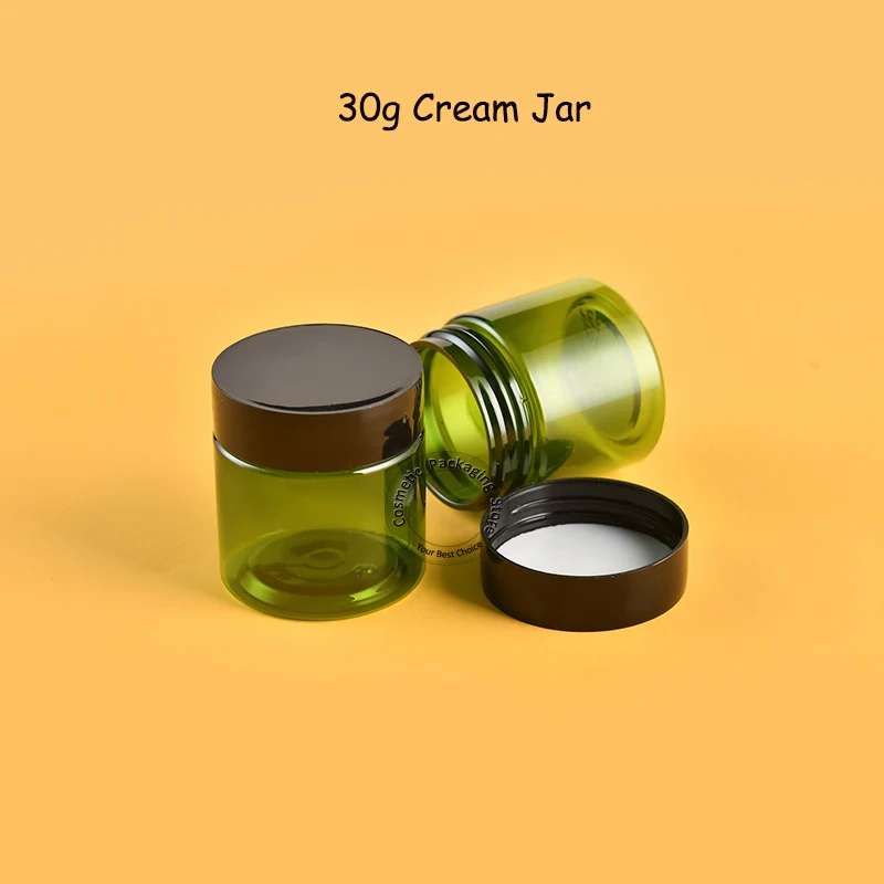 100 шт./лот оптовая продажа 30 г пластиковая банка для крема Зеленая Бутылка рук