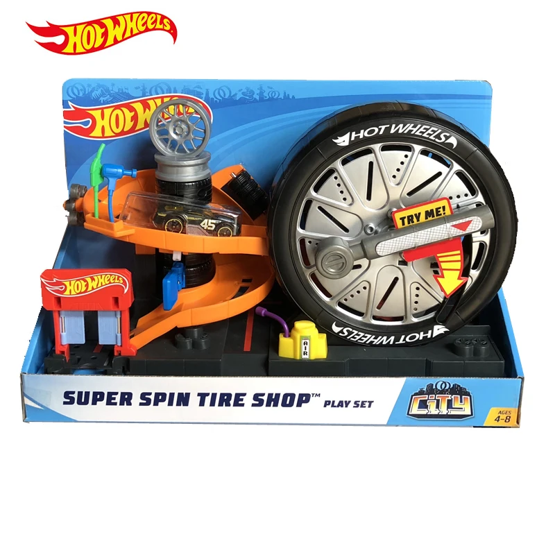 Игрушка для мальчиков Hot Wheels Deluxe City Track FNB15 (FNB17) Игрушечный трек Hotwheels Spin Tire Shop