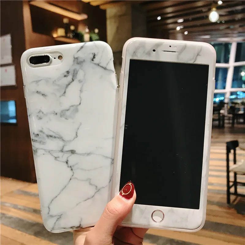 Для iPhone 7 7Plus Чехлы под мрамор + Защитная пленка для экрана из закаленного стекла