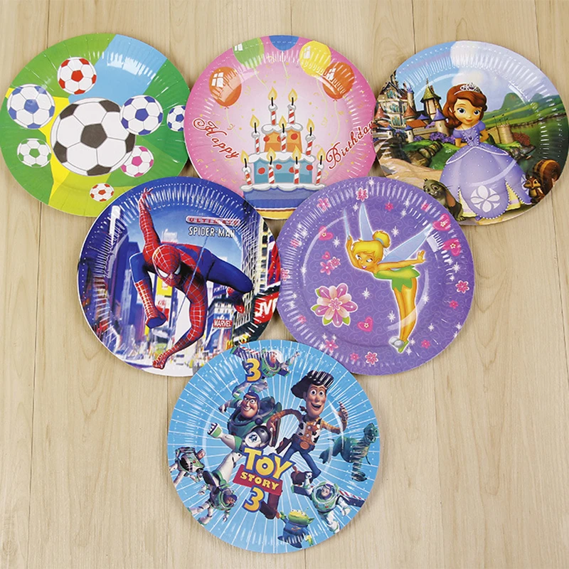 10 шт. 7 дюймов тарелка Детская день рождения для мультфильма торт лоток партии
