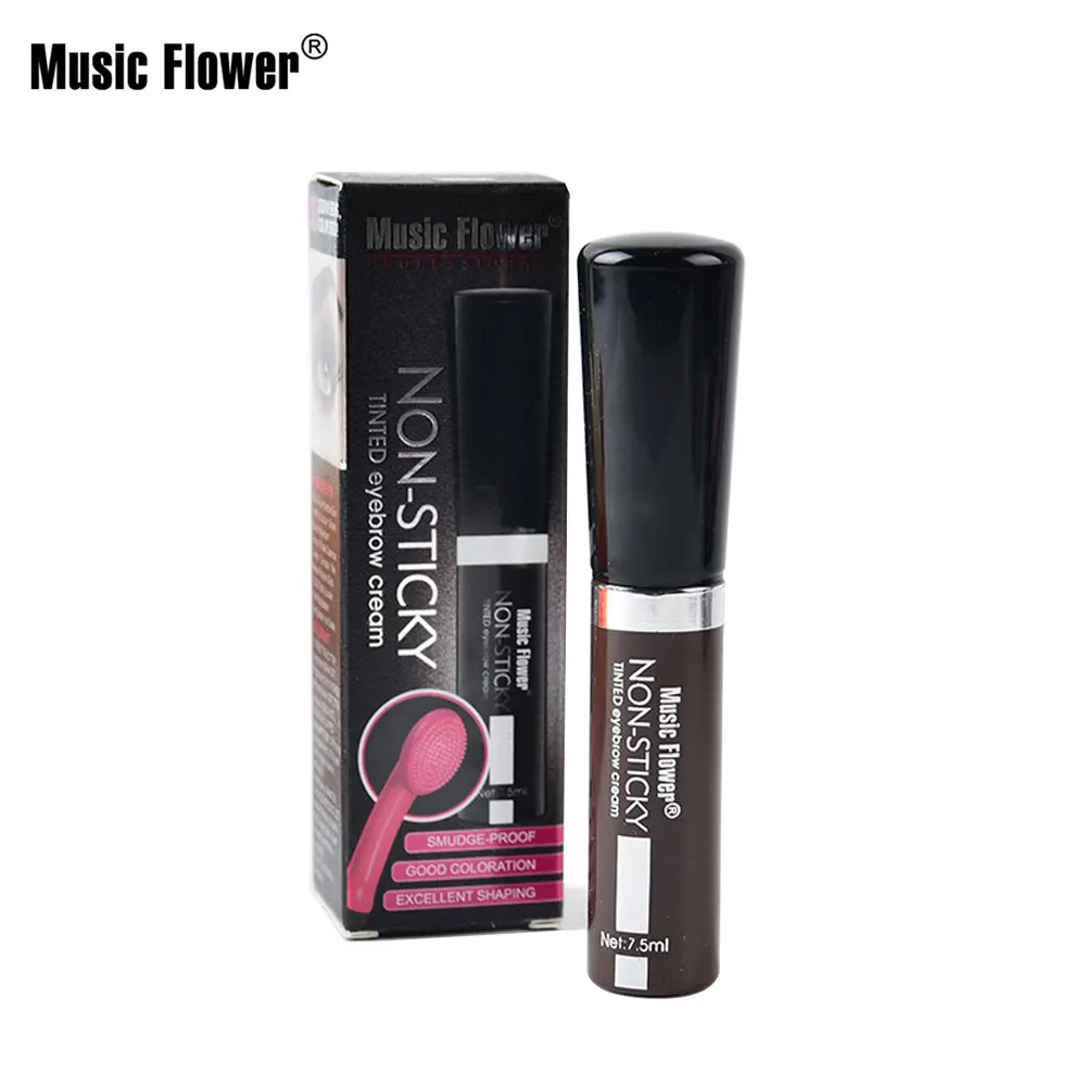 Music Flower 4 цвета тонированные крем для бровей с кистью антипригарным покрытием