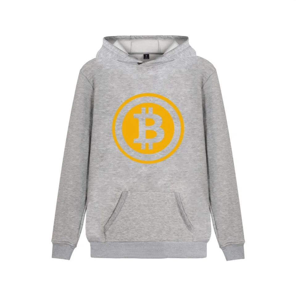 

Digital currency Bitcoin Logo Hooded Sweatshirt Popular Cartoon Casual Warm Winter Hoodies Funny Prevailing bitcoin logo Clothes