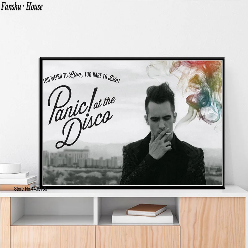 Коричневый Постеры и принты Brendon Urie Panic! At The Disco плакат декоративная живопись на холсте настенная Художественная Картина гостиная домашний декор - Цвет: Коричневый