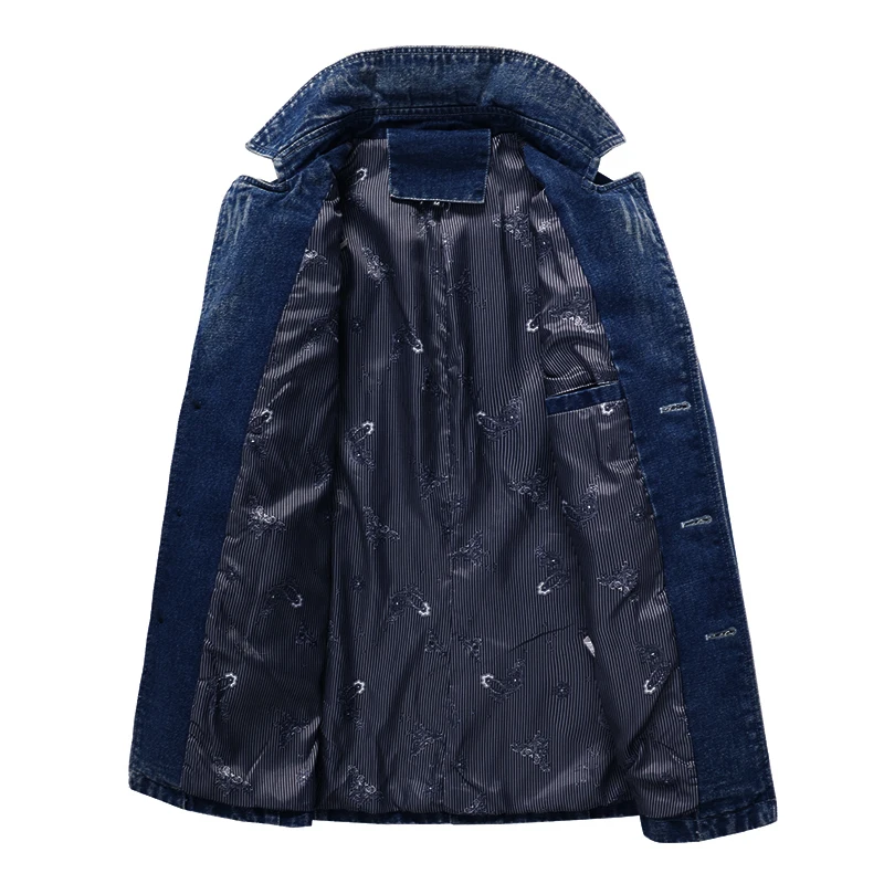 Мужская джинсовая куртка Повседневная Длинная верхняя одежда|denim jacket men|mens denim