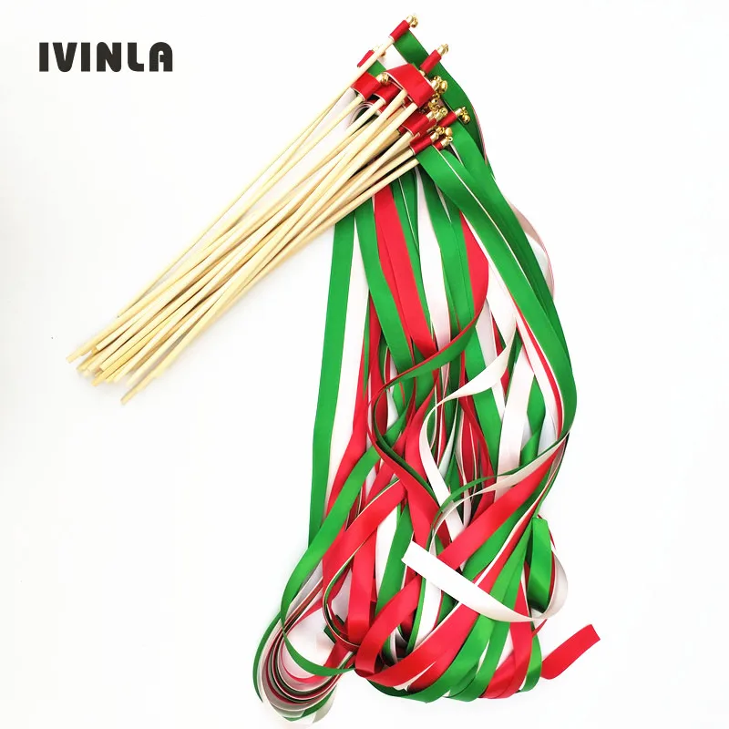 50Pieces/Lot Pink green and red wedding wands with gold bell for decoration | Дом и сад