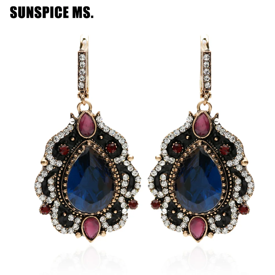 Женские винтажные серьги крючки длинные золотого цвета в этническом стиле из