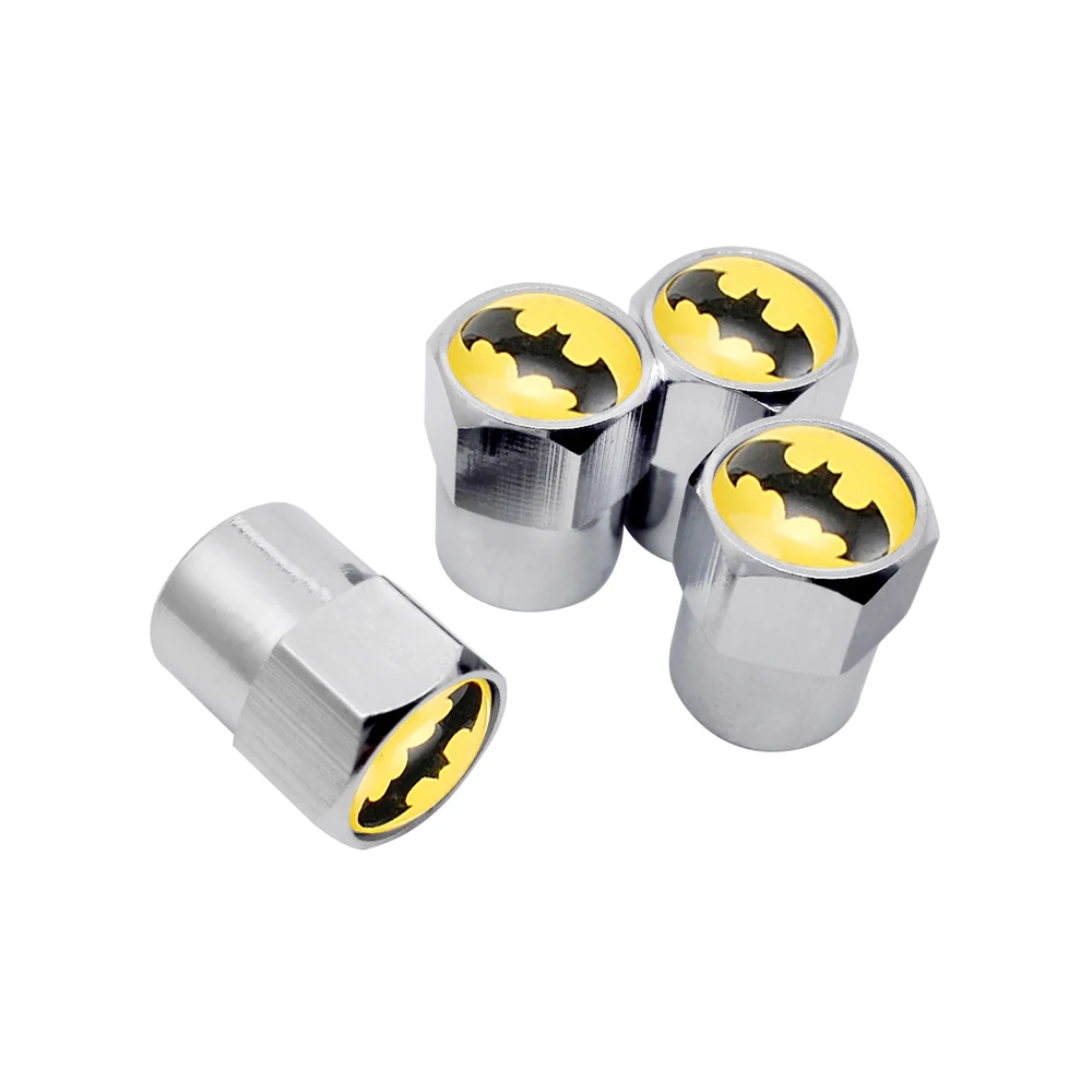 4Pcs Car-Styling Car Tire Valve Caps Universal Tyre Stems Cap With Bat Batman Emblem Logo Motorcycle accessories | Автомобили и