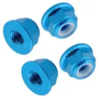 Алюминиевые нейлоновые стопорные гайки 4 шт.компл. 4 мм M4 02055 1: 10-я детали для обновления Traxxas Himoto Redcat Baja HSP 102049