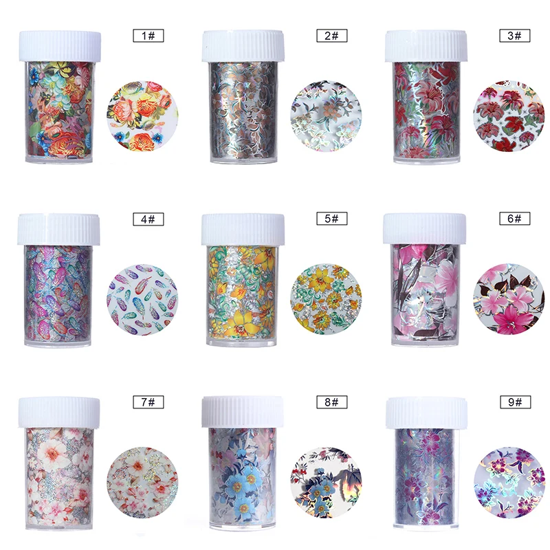 Фольга для ногтей NICOLE DIARY 4*100 см цветок блестящее небо бумажная переводная