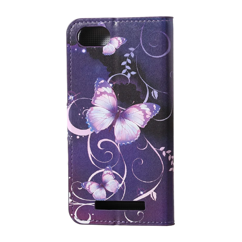 Coque Wiko lenny 3 5.00'' inch phone case for Lenny3 luxury PU wallet leather Purple butterfly patterned coque funda | Мобильные