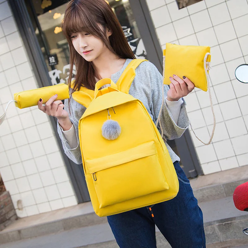 Новый Модный женский холщовый рюкзак школьный для девочек подростков с сумкой