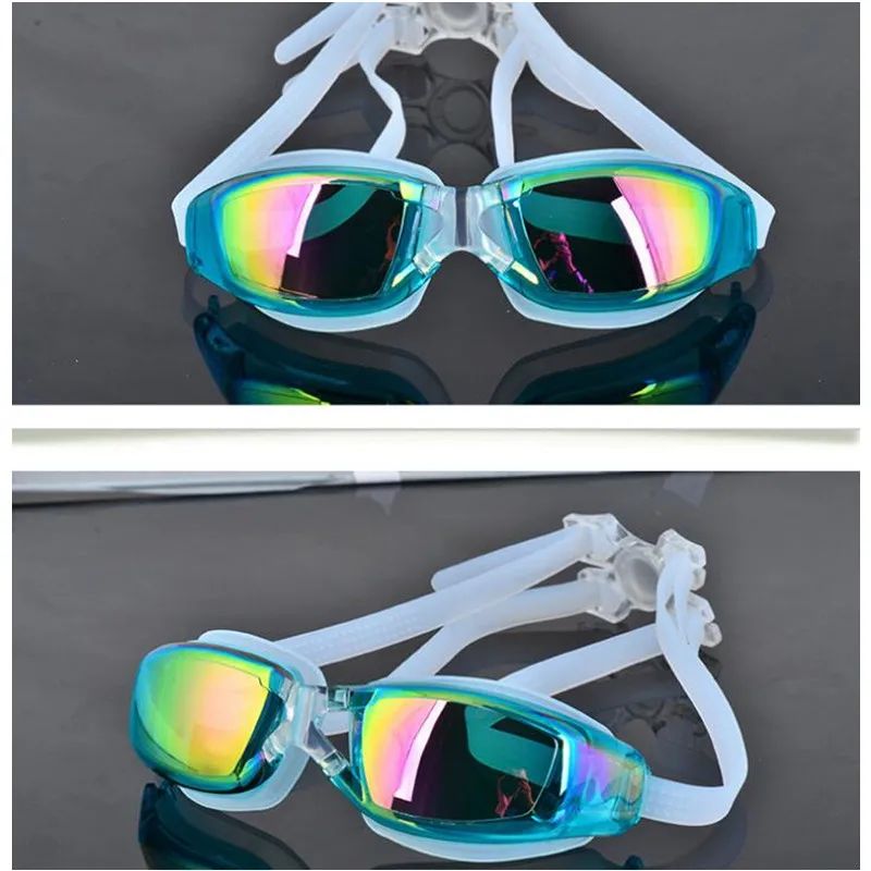 

Electroplating UV Waterproof Anti fog Swimwear Eyewear Swim Diving Water Glasses Gafas Adjustable Swimming Goggles Women Men