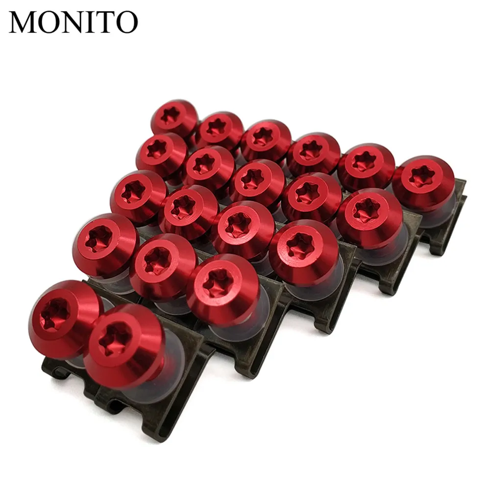 Red 20 штук для горючий газ EC2T FSE FSR EC300 EC250 EC 250 300 EC250 EC300 пользовательские мотоцикла обтекателя средства ухода за кожей болт винт Весна болты гайки M6 - Название цвета: Red