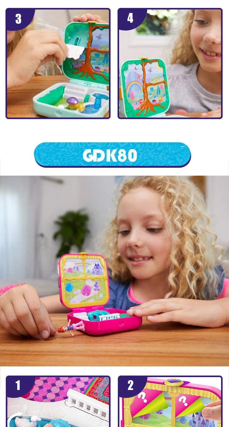 Polly Pocket милая кукла для девочек скрытый мир дом мини-сцена набор для девочек игрушки для детей подарок Русалочка детские игрушки аксессуары