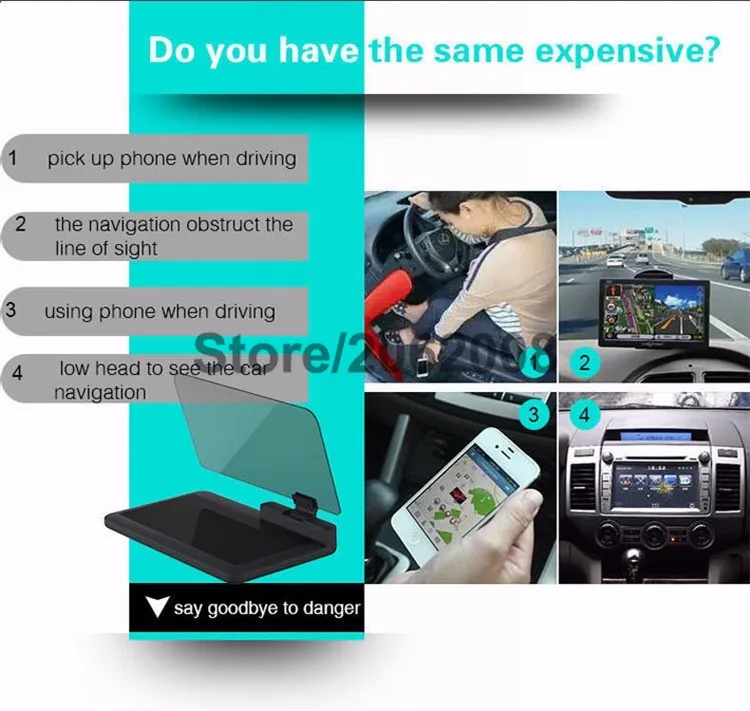 H6 Универсальный автомобильный держатель HUD смартфон gps навигации головой вверх Дисплей держатель из нержавеющей стали с проектор для телефона отражающей пленкой, проданы нащего завода