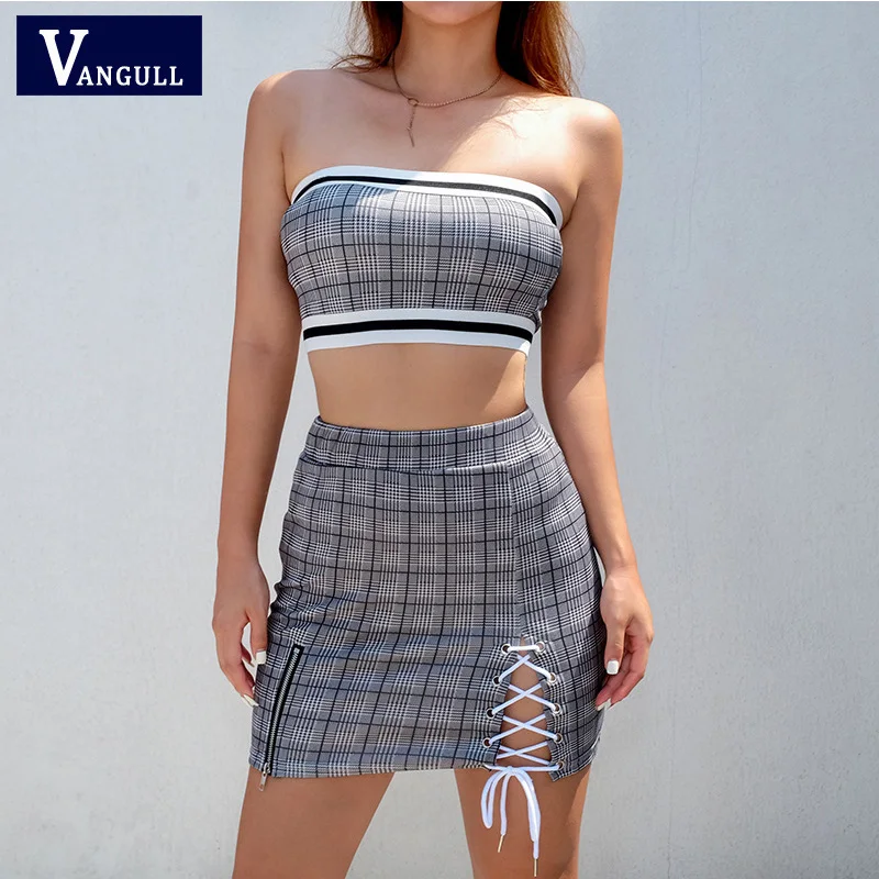 Vangull/женская модная Милая летняя одежда комплект с открытыми плечами рюшами в