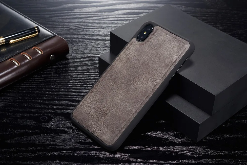 DG. MING чехол из воловьей кожи для iPhone X XS MAX XR 8 7 6S 6 Plus 5S SE чехол для телефона s съемный флип-держатель для карт кошелек