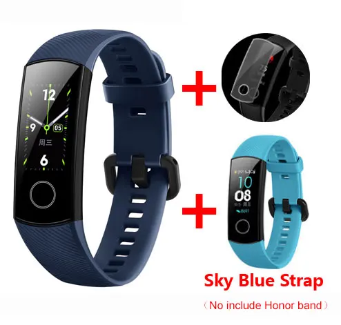 BLAdd Fky Blue Strap HONOR Band 4 смарт-Браслет фитнес-браслет трекер Водонепроницаемый трекер активности в реальном времени носимые устройства(стандарт - Цвет: BLAdd Fky Blue Strap
