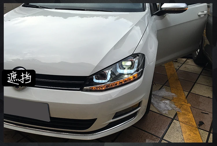 AKD автомобильный стайлинг головной фонарь для VW Golf 7 фары для автомобиля Golf7 светодиодный фонарь ангел глаз DRL светодиодный сигнал H7 D2H Hid вариант биксеноновый луч