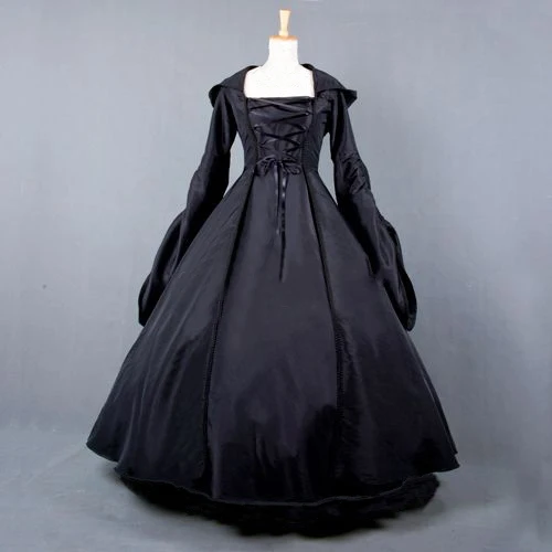 

Top Sale Red and Black Gothic Victorian Dress Hooded Dress