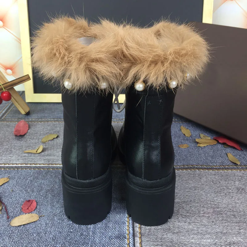 Зимние женские мотоциклетные ботинки на платформе и высоком каблуке Botas Mujer