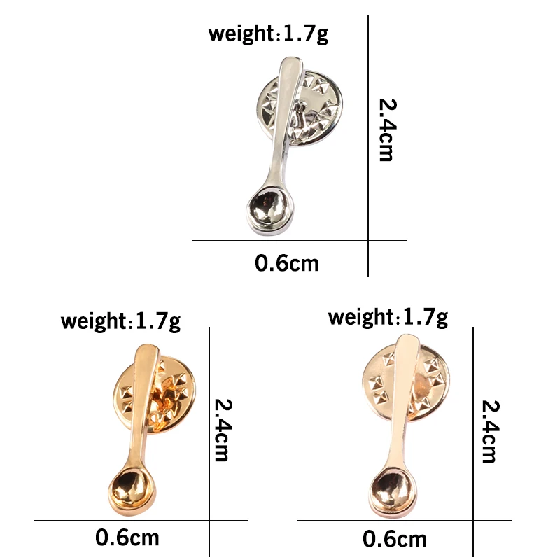 Милые Креативные эмалированные заколки в форме ложки из розового золота