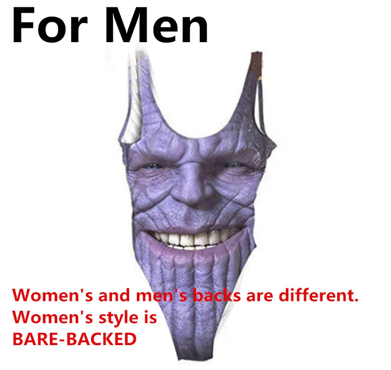 For men Эндгейм танос костюмы для косплея сдельный купальник женский сексуальный летний купальник женский мужской комбинезон из лайкры для мужчин и девочек - Цвет: For men