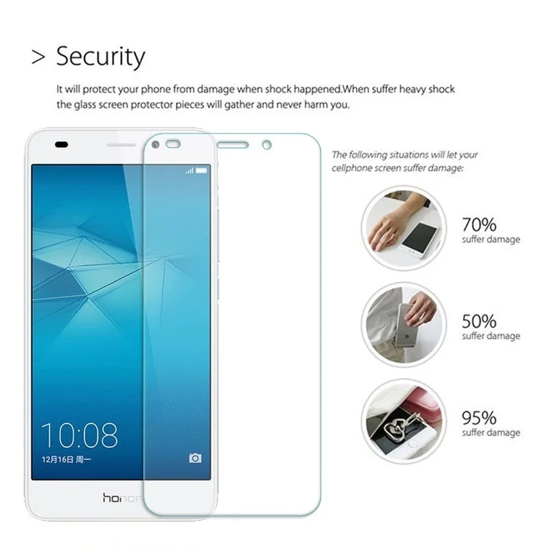 Honor 7 облегченное закаленное стекло для huawei GT3 5C Lite NEM-L21/L22/L31/L51/AL10/TL00/UL10 Экран