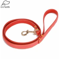 giiwin pet dog leash genuine leather dog leash for small dogs training leashes collar hook pet products ys0030