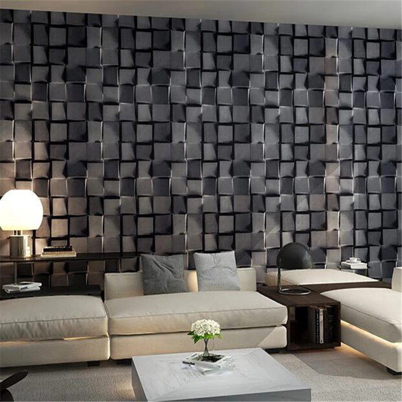 

Простые и модные 3D абстрактные черно-белые решетки стерео обои для гостиной ТВ фон для стены бумаги вход