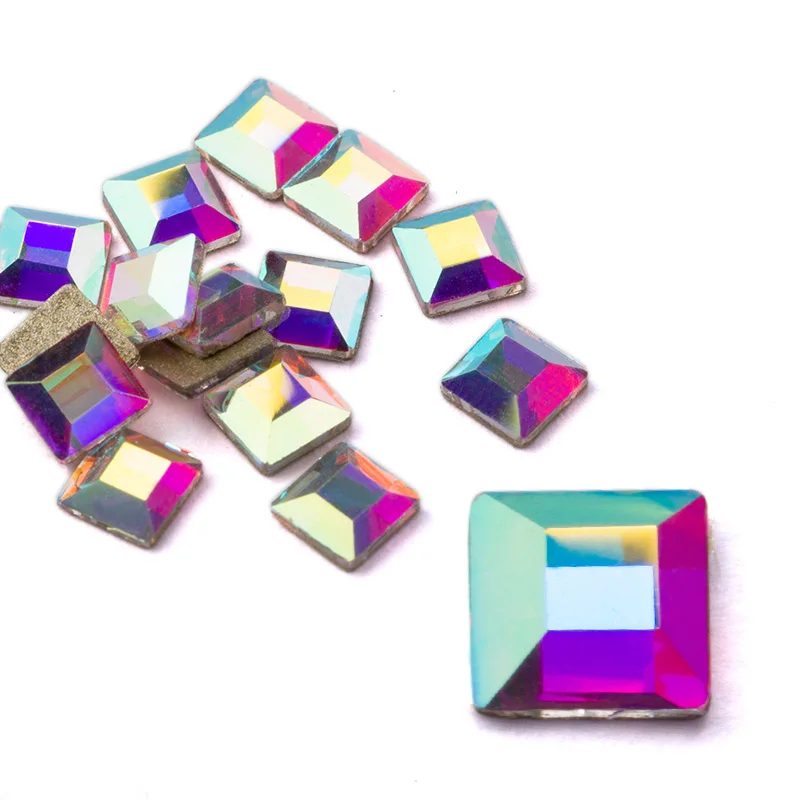 crystal AB 4*4 мм 100 шт стразы из хрустального стекла с плоской задней поверхностью DIY Стразы без горячей фиксации могут использоваться в качестве пазла - Цвет: crystal AB