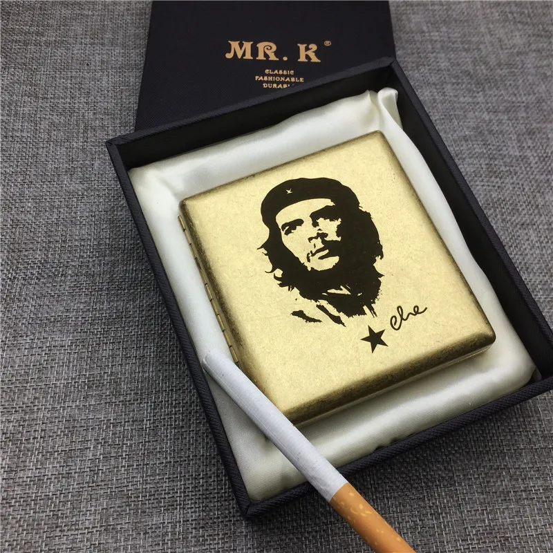 M R.K HQ102 латунный чехол для сигарет винтажный стиль металлическая сигарета Che Guevara