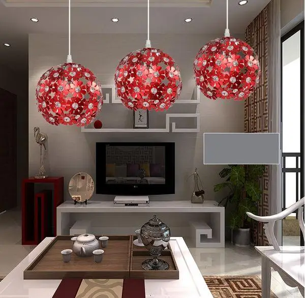 Современный многоцветный подвесной светильник с алюминиевыми лепестками и