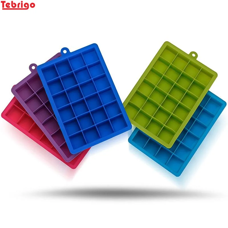Tebrigo 24 Grid Ice Mould Silicone Tray Molds DIY Desert Cocktail Juice Maker Square Mold Cube | Дом и сад