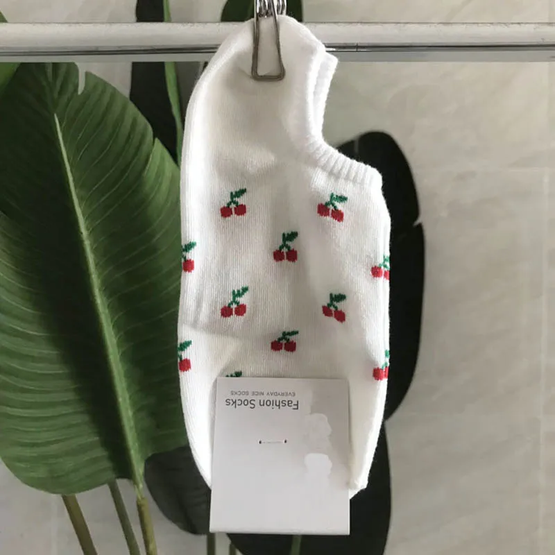 Spring/Summer High Quality Harajuku Fruit Peach Cherry Strawberry Pineapple Socks Cartoon Korean Style Women Socks Skarpetki