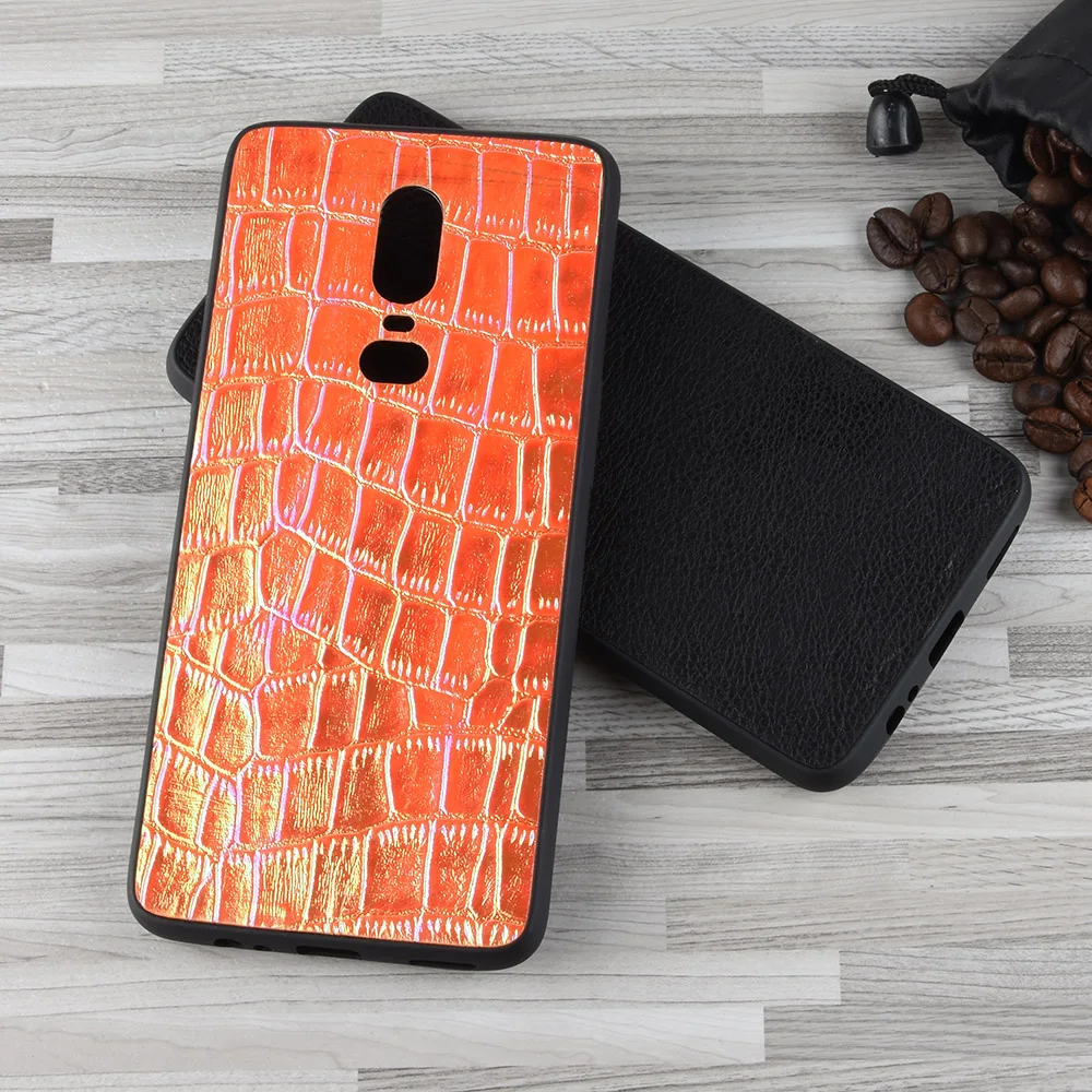 For OnePlus 6T Case Luxury Color PU Leather Soft Silicon TPU Back Cover Oneplus 6 Phone |