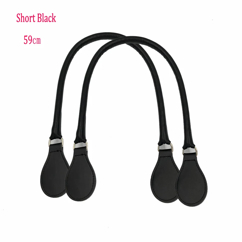 Short Black Короткая Длинная полиуретановая круглая ручка ремня с d-образной пряжкой капли для города шик Obag корзина ведро Классическая мини женская сумка O сумка сумки - Цвет: Short Black
