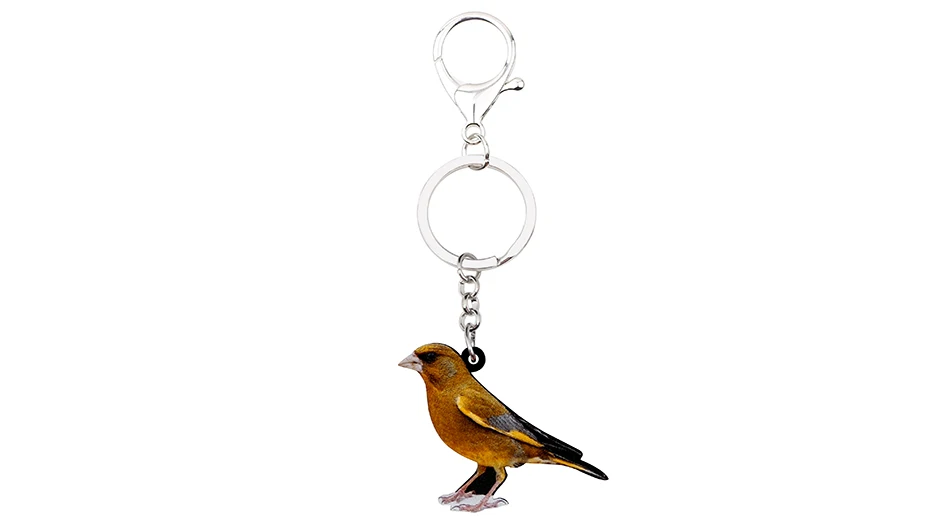 Bonsny акриловые Greenfinch птица Брелки Брелоки Новинка животных Ювелирные изделия новинки для Для женщин девочек мешок автомобиля Кулон подарки