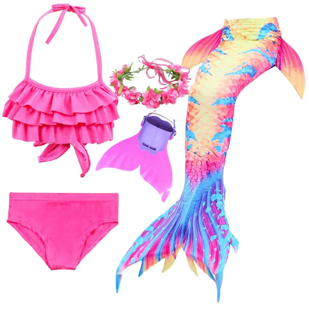 Купальный костюм с хвостом русалки для девочек костюмированной вечеринки