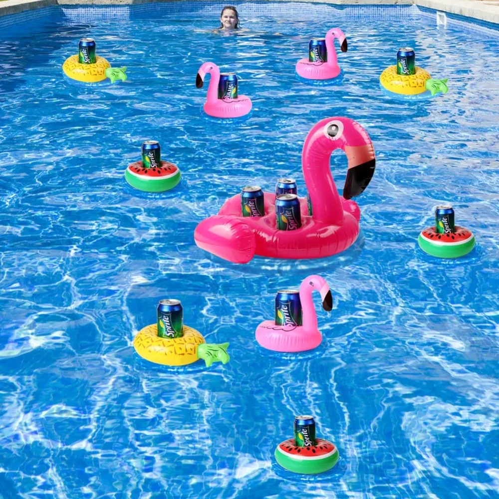 OurWarm большие надувные фламинго держатель для напитков с 4 отверстиями красный