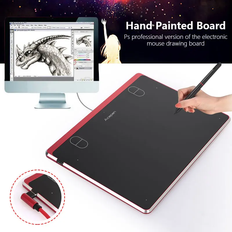 Фото ACEPEN APE604 цифровой планшет Smart Graphic Pad 5080LPI алюминиевый сплав графика доска для ACEPEN APE604 цифровой планшет Smart Graphic Pad 5080LPI алюминиевый сплав графика доска для