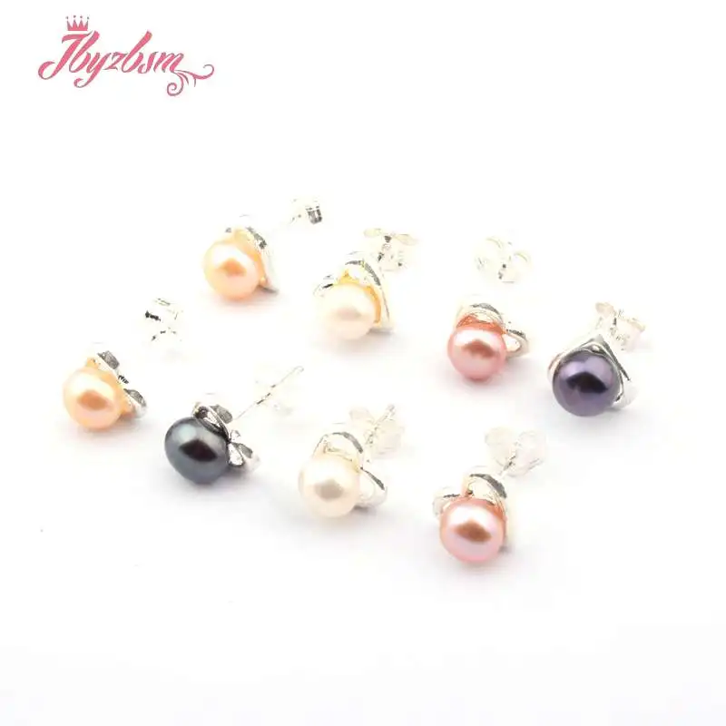 Женские серьги с натуральным круглым пресноводным жемчугом 6 мм|earrings fashion|earrings free