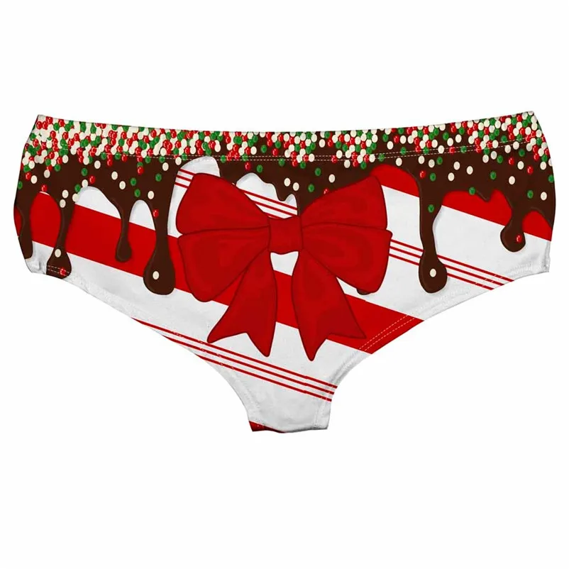 Big gift Ladies Hipsters Panties Christmas Themed Women sexy print Seamless Underwear Thongs G-String #15A |