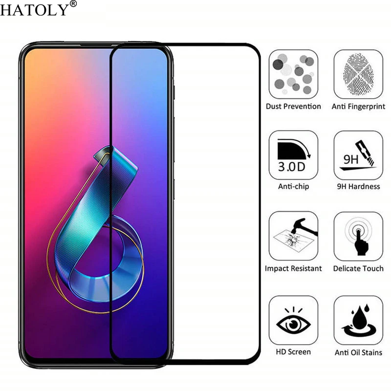 Защитное стекло для Asus Zenfone 7 Pro ZS671KS закаленное с полным покрытием Для 6 8 защита