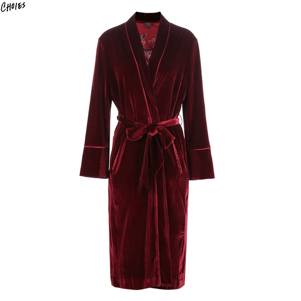 2 Colors Floral Embroidery Back Velvet Trench Coat Women Tied Waist V Neck Long Sleeve 2017 New Autumn Longline Outwear | Женская одежда