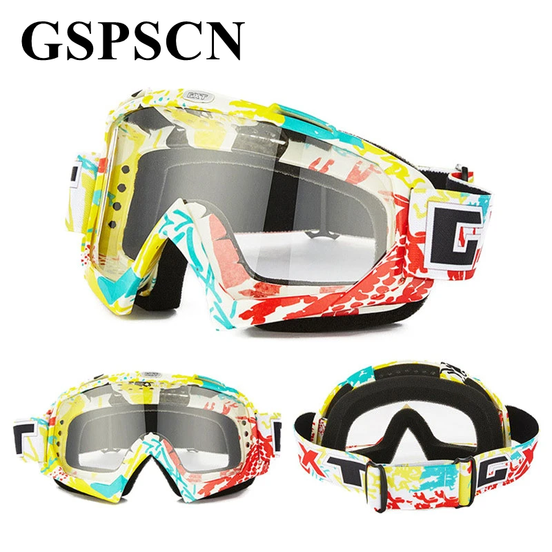 GSPSCN мотоциклетные очки для мотокросса гонок на шлем Gafas Dirt Bike ATV MX с прозрачными