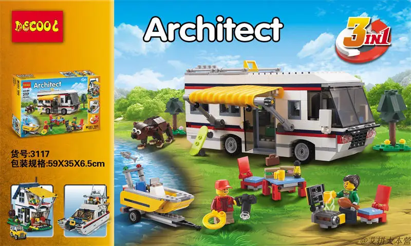 Decool 3117 792 шт. 3 в 1 для отдыха lego Creator модель строительные блоки кирпичи игрушка diy