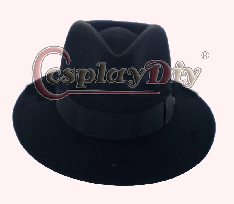 Cosplaydiy Майкл Джексон Fedora шляпа для косплея черно-белая шерстяная ткань войлочная