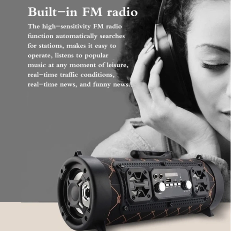 Hi-Fi портативный Bluetooth динамик FM радио блоки беспроводной 3D объемный звук стерео открытый динамик USB AUX TF карта для телефона ПК